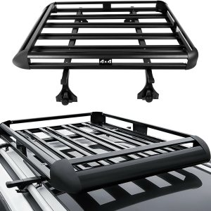 OCPTY Portaequipajes para portaequipajes para barras transversales de 48 pulgadas + cesta de carga compatible con la mayoría de sedanes de 4 OCPTY Portaequipajes para portaequipajes para barras transversales de 48 pulgadas + cesta de carga compatible con la mayoría de sedanes de 4