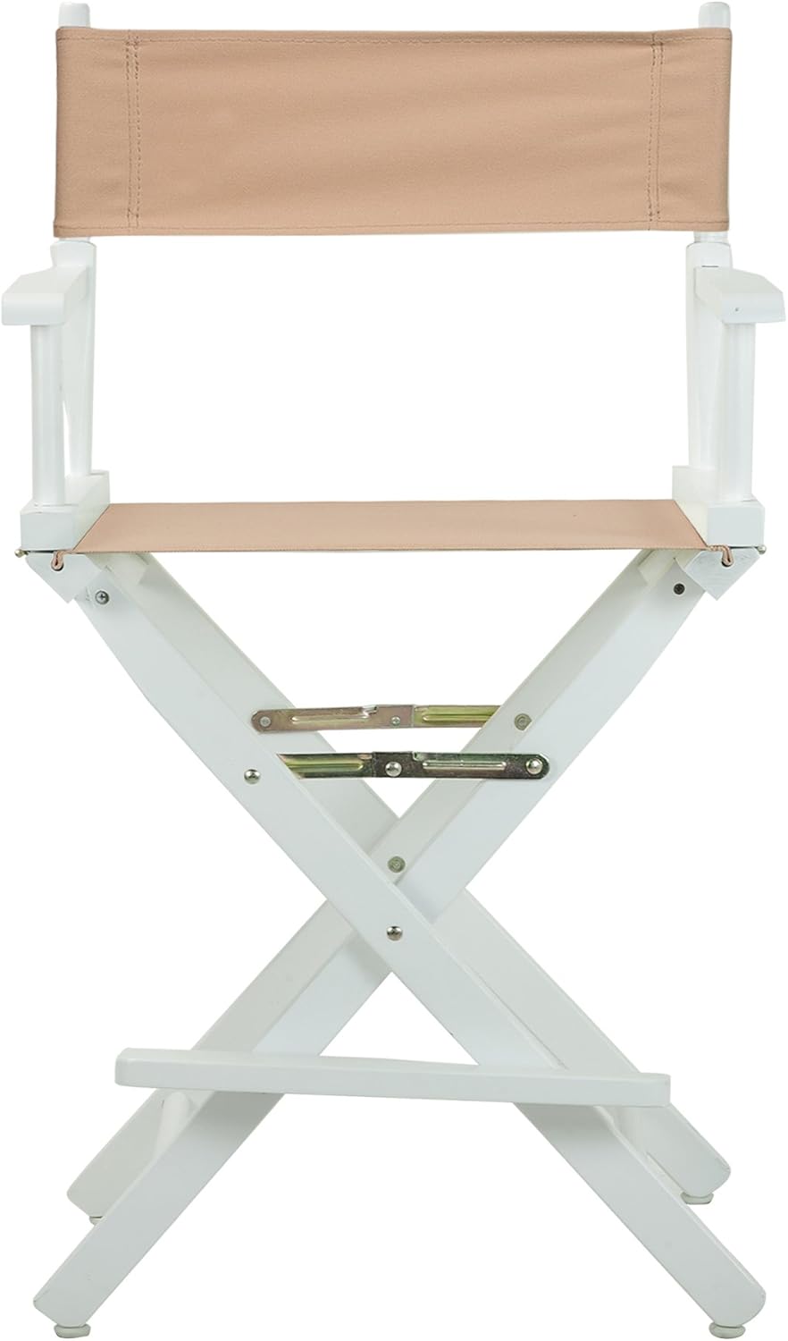 Casual Home – Silla de director de 24.0in, marco blanco con lona bronceada, altura de mostrador