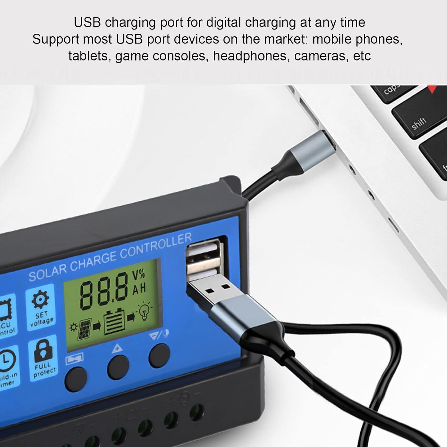 12V 24V Solar Charge Controller USB PWM Photovoltaic Solar Panel Charge Regulator with LCD Display – Efficient and Reliable Solar Energy Management
