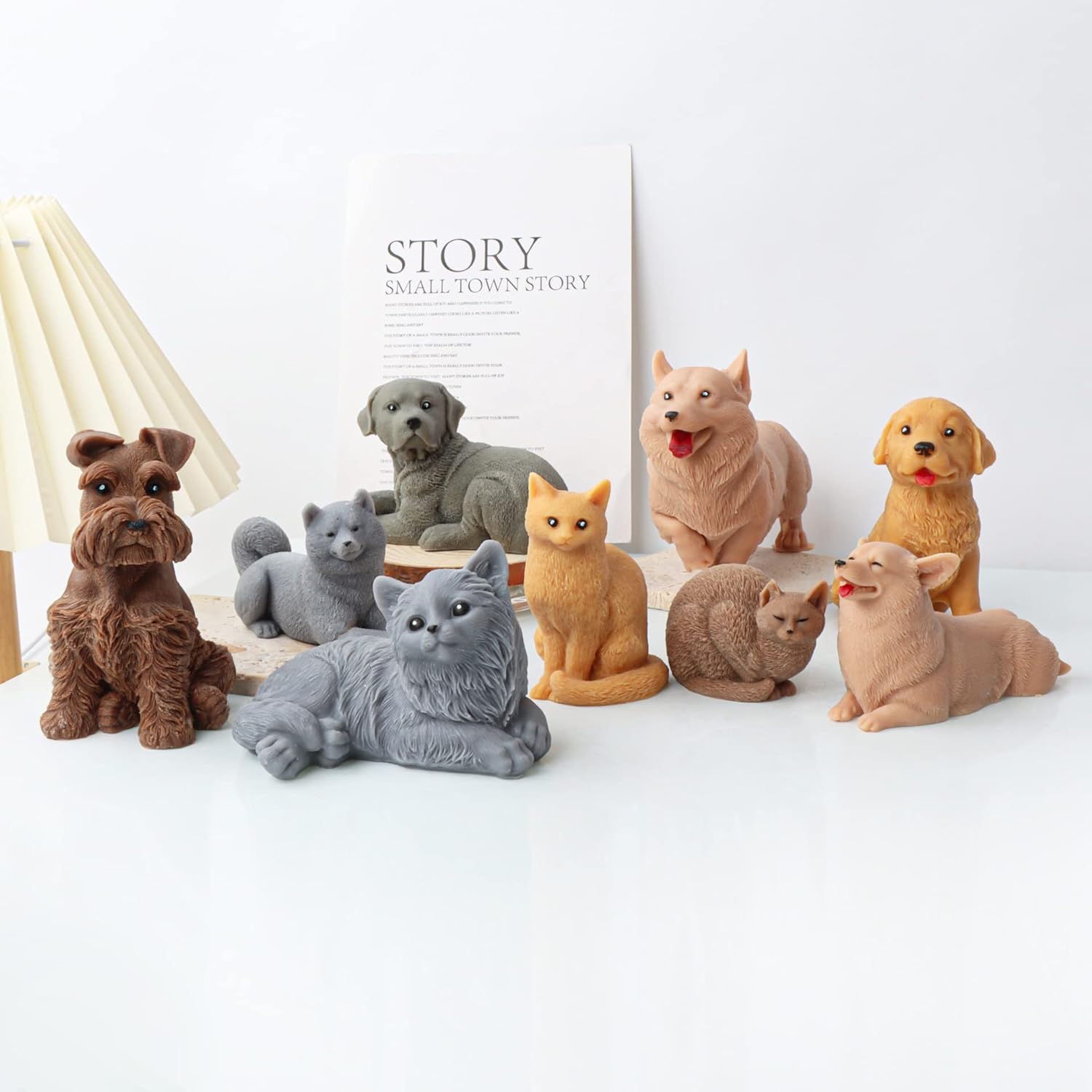 Xidmold Molde de silicona para velas de gato 3D, molde de jabón de animales para chocolate, dulces, decoración de pasteles, vela de cera de soja,