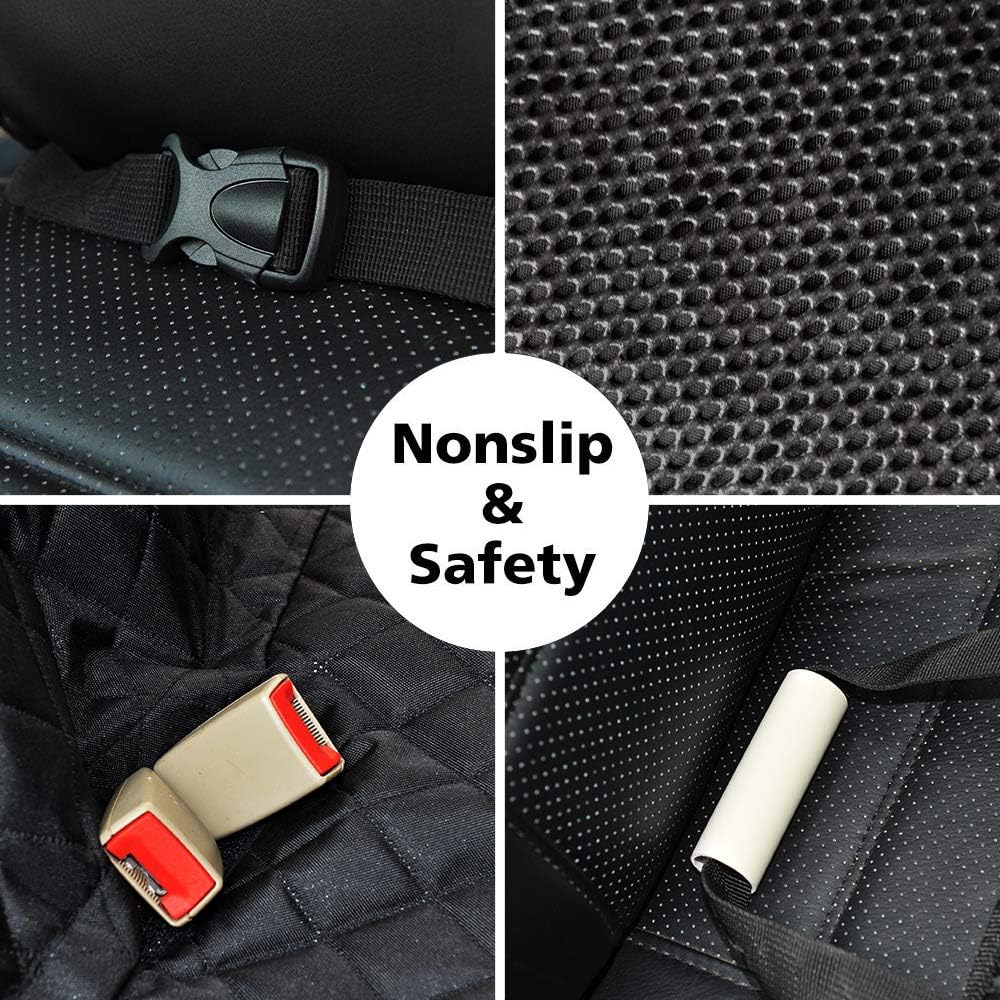 Honest – Fundas acolchadas de lujo para asiento de coche con solapa lateral para mascotas, para automóviles, camiones y SUV, funda impermeable y