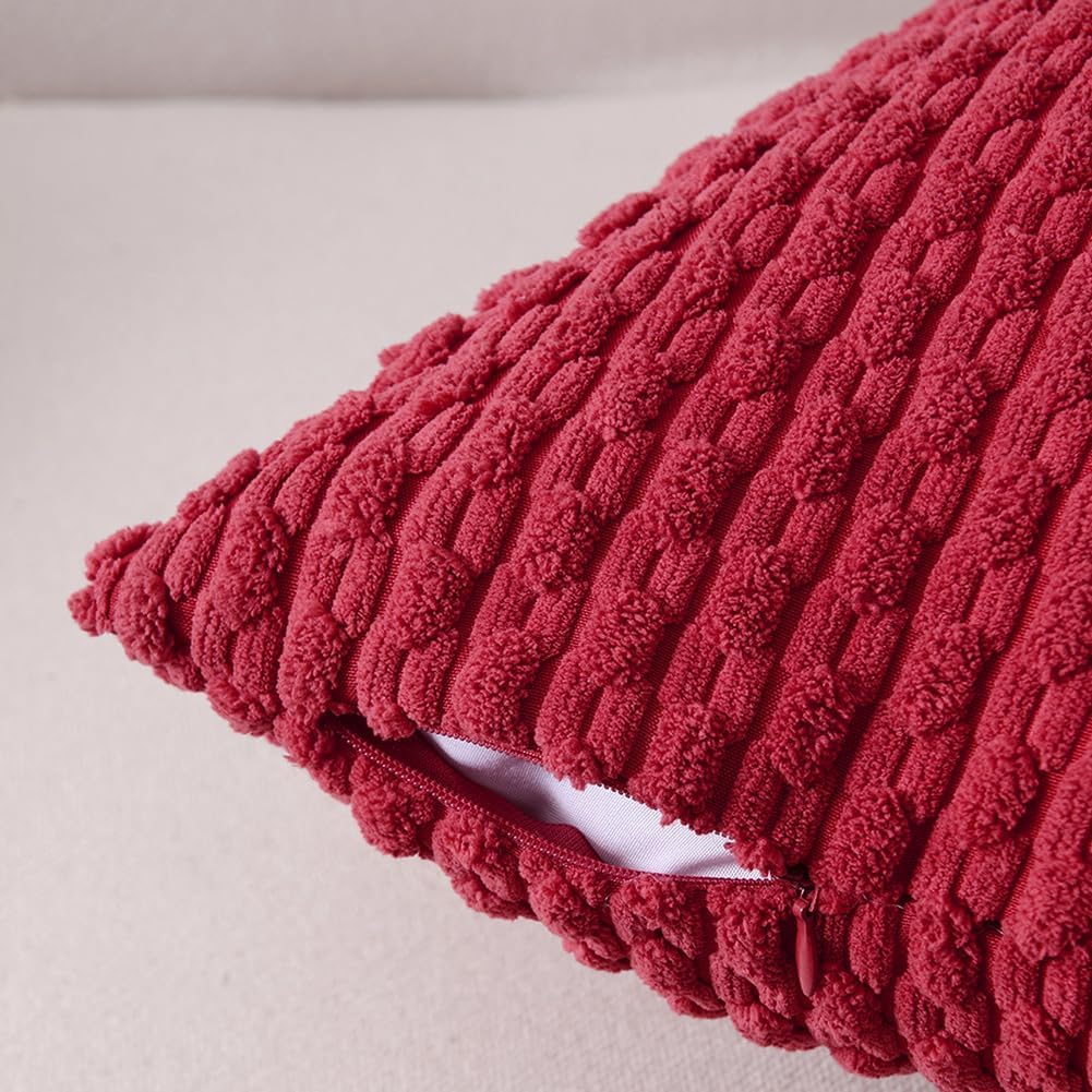 Fancy Homi Juego de 2 fundas de almohada decorativas lumbares color burdeos de 12 x 20 pulgadas para sofá y cama, decoración moderna de estilo