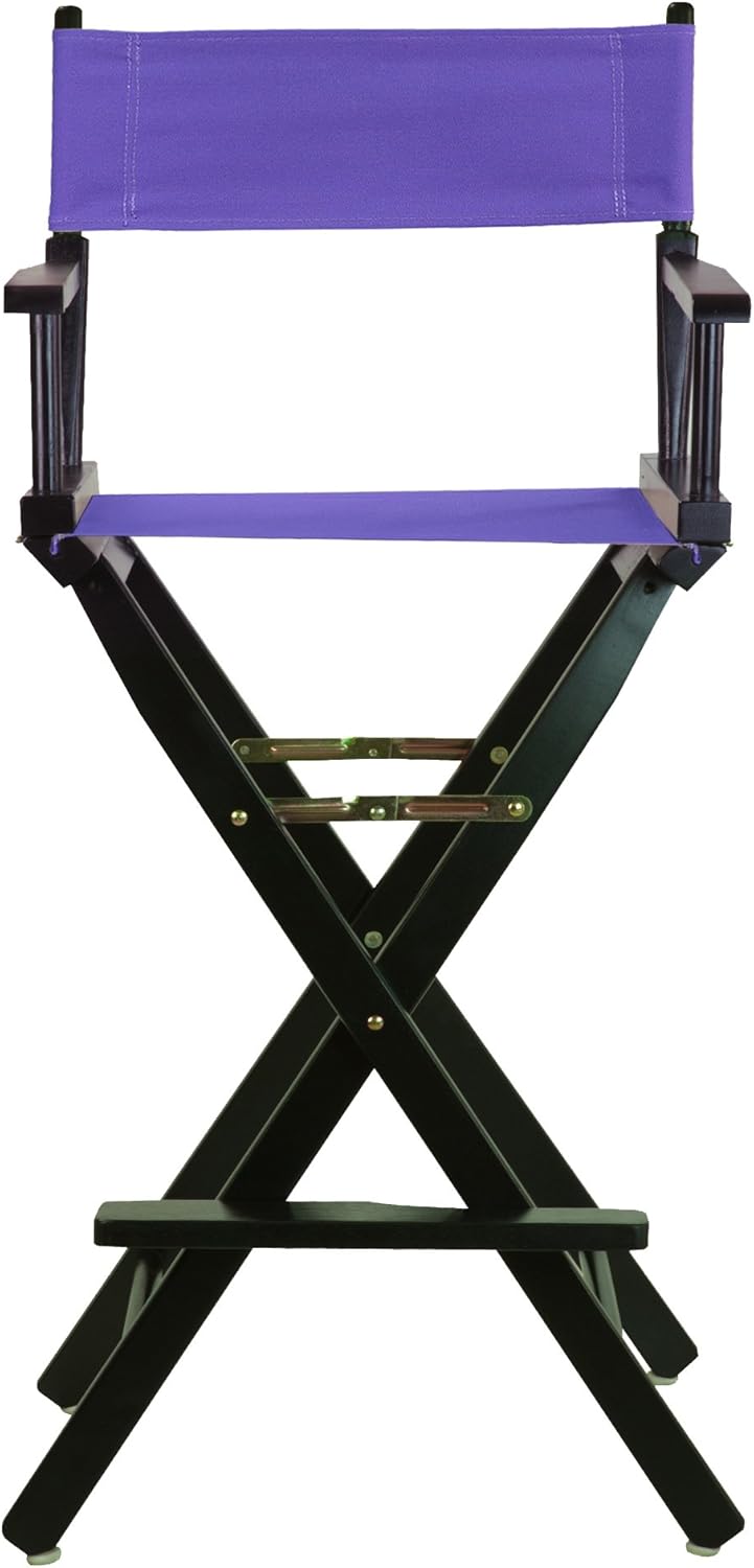 Casual Home 230-02021-41 – Silla de director de 30 in, marco negro, con lona color morado, altura de barra
