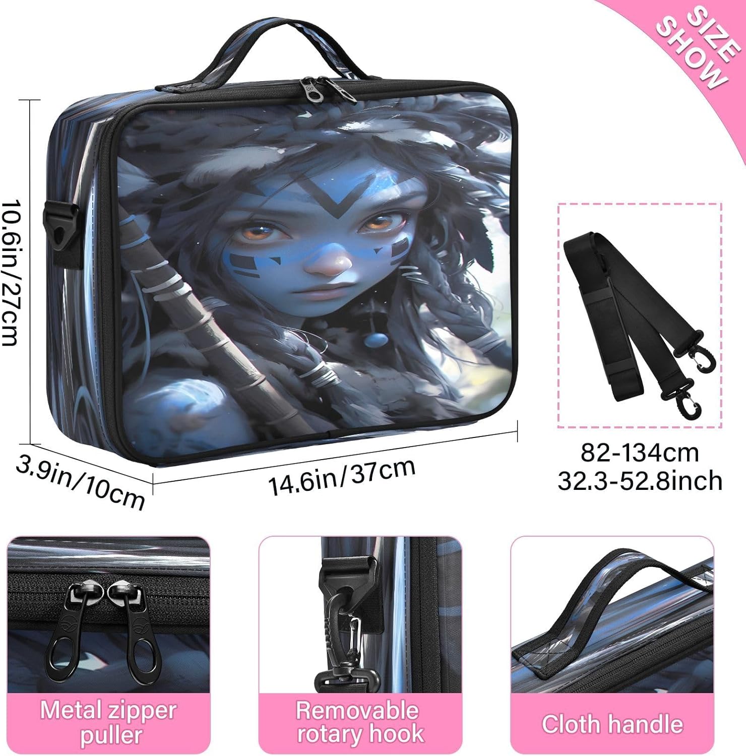 Blue Elf Girl dividers for cosmetics makeup brushes travel size toiletries make up bags women travel makeup train bolso para maquillaje men mens