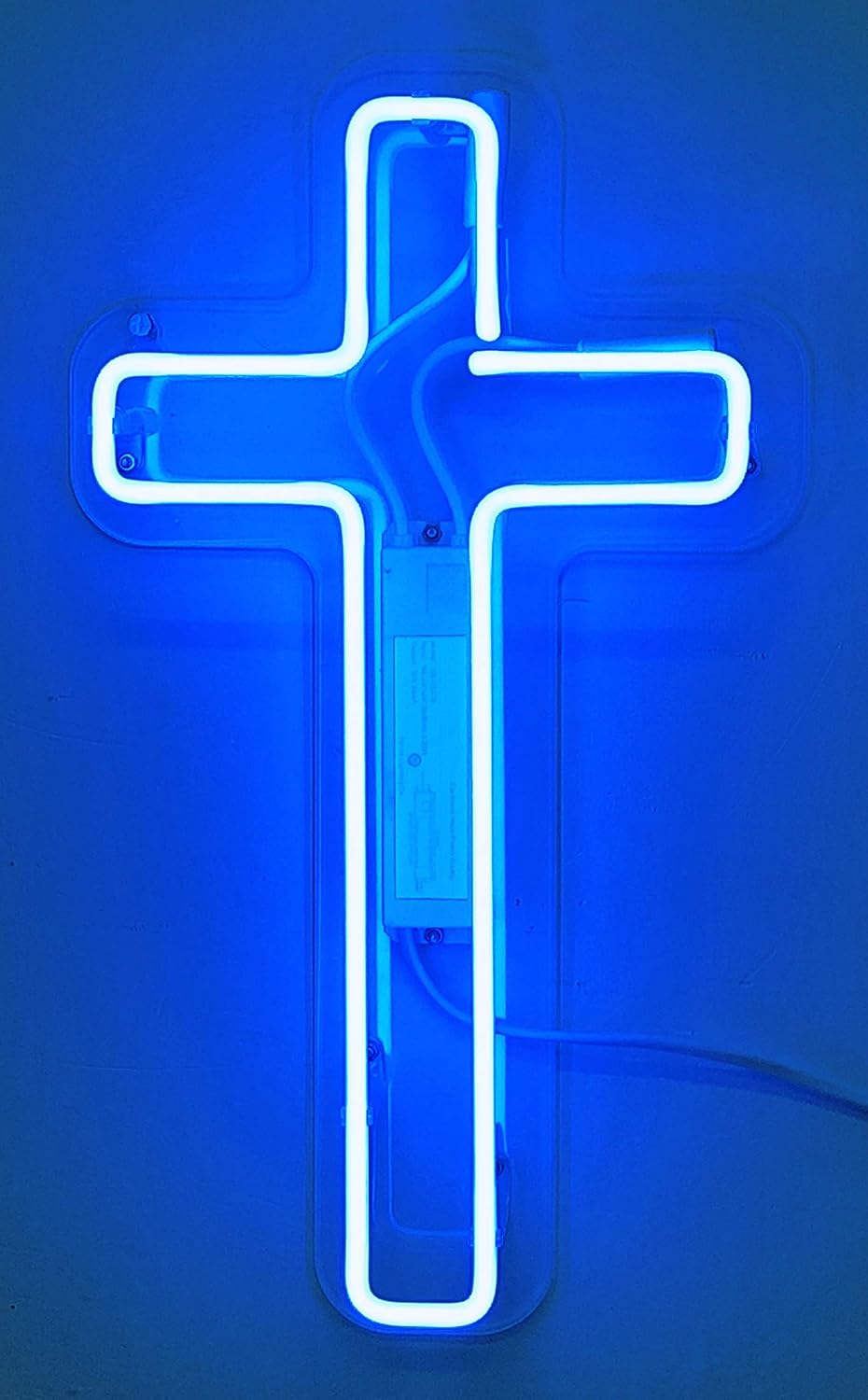 Queen Sense 14 “Jesús Cruz azul neón signo luz decorado acrílico panel hecho a mano cerveza bar pub hombre cueva lámpara UT159