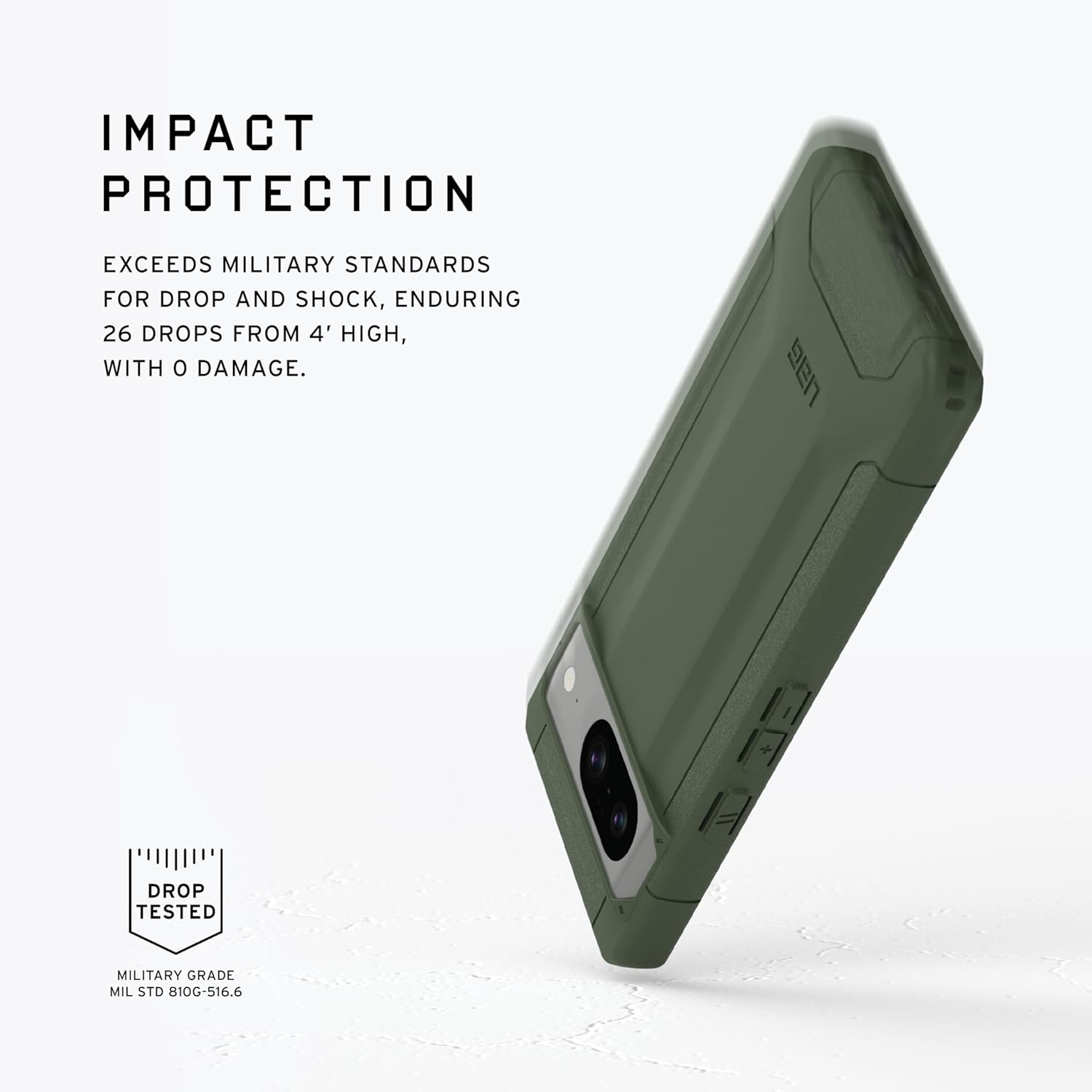URBAN ARMOR GEAR UAG – Funda protectora hecha para Google Pixel 8, color verde oliva verde oliva, delgada, resistente a los impactos, resistente a