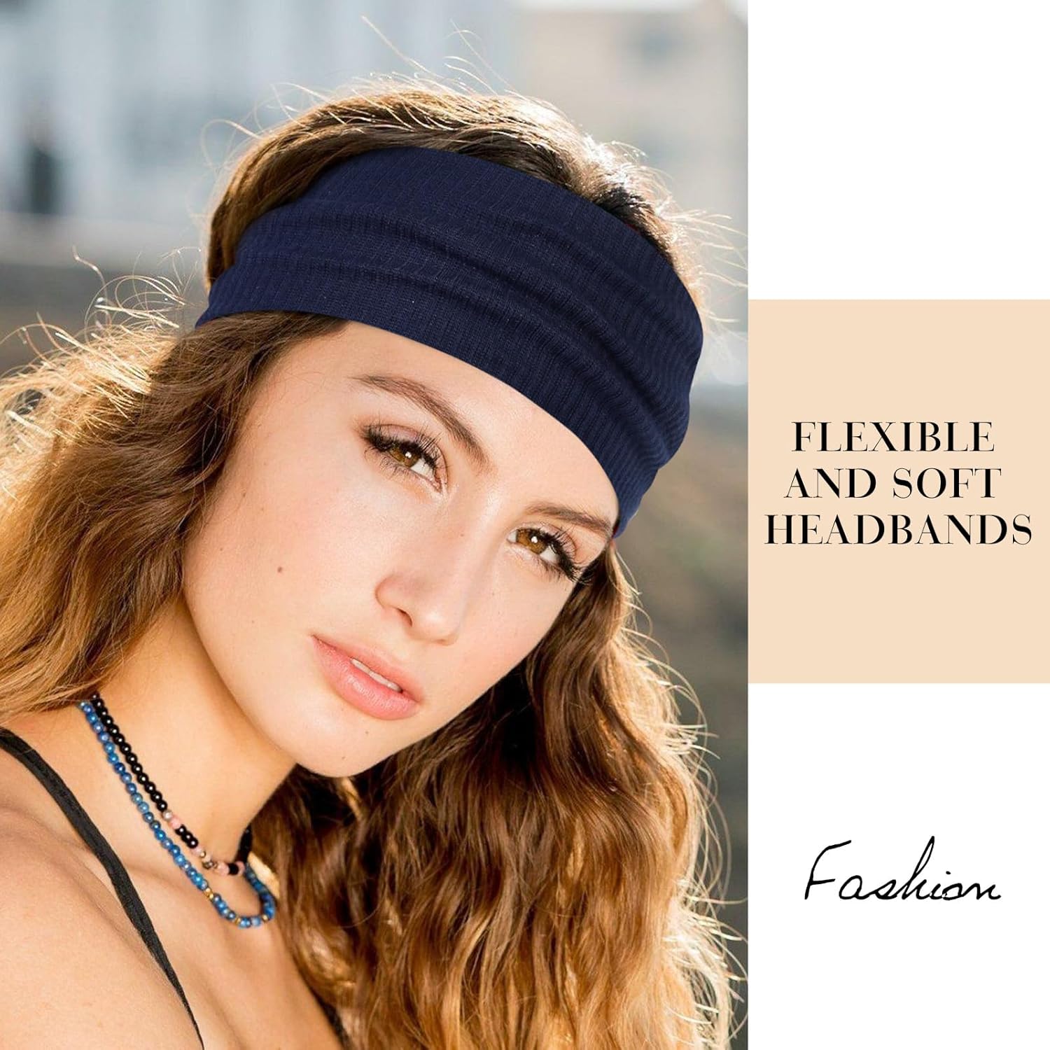 Diademas anchas antideslizantes para mujer, bandas elásticas gruesas y suaves, accesorios para el cabello, para yoga, entrenamiento, paquete de 6