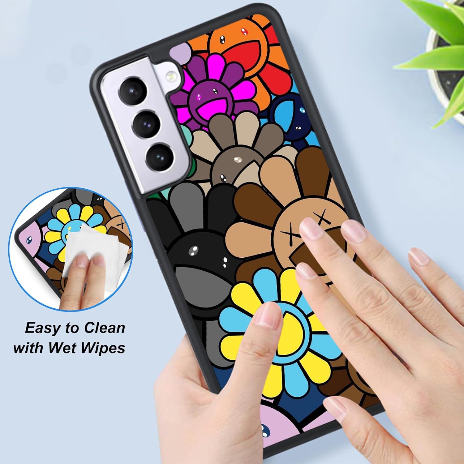 Linda funda de flores para Samsung Galaxy S23 Ultra Niñas Mujeres Encantador Diseño Floral Suave TPU Parte trasera dura a prueba de golpes