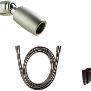 High Sierra – Kit de cabezal de ducha de mano de metal sólido con agarre antideslizante. Incluye cabezal de ducha de mano, válvula de goteo, High Sierra – Kit de cabezal de ducha de mano de metal sólido con agarre antideslizante. Incluye cabezal de ducha de mano, válvula de goteo,