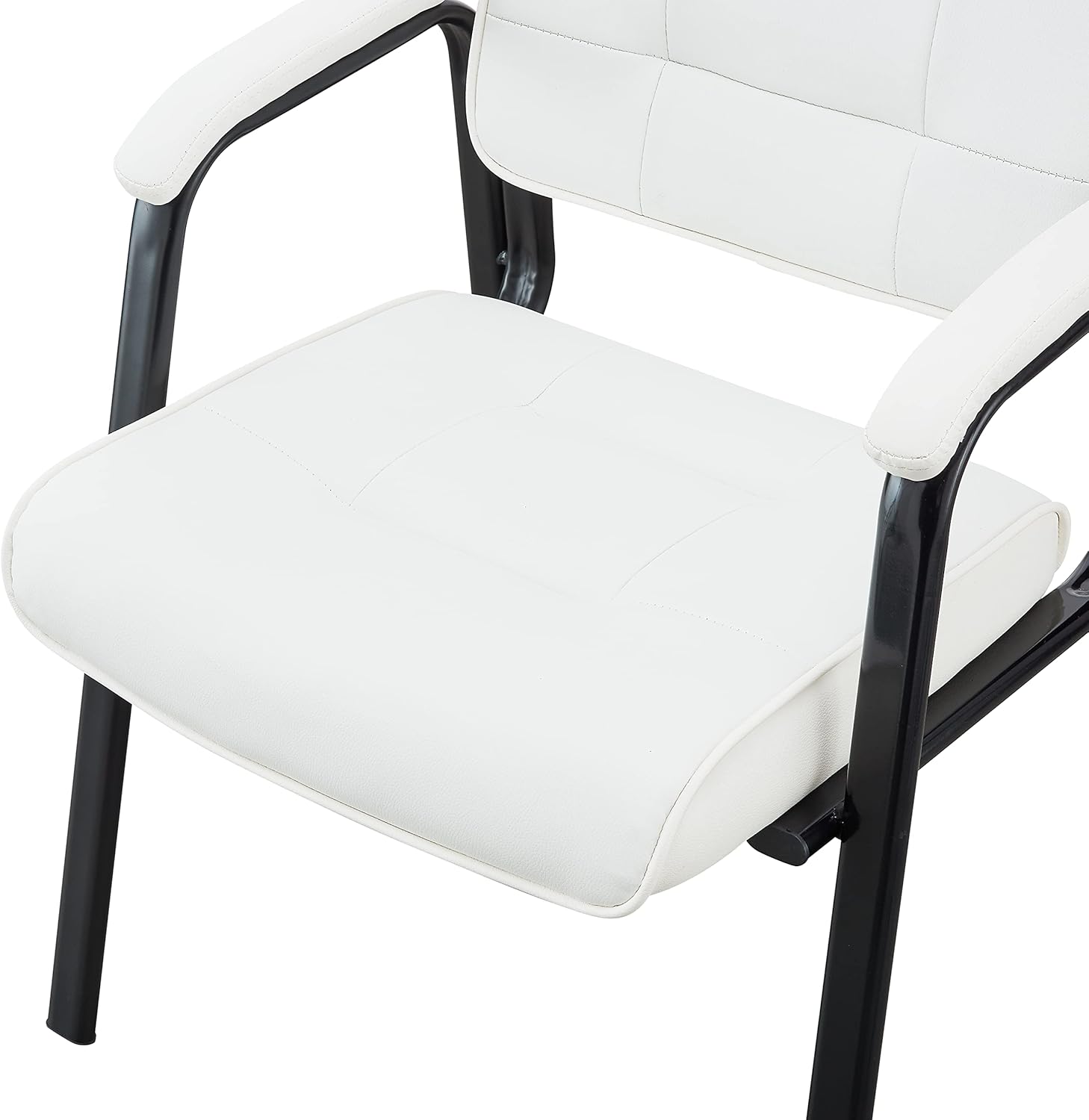 Naomi Home Juego de 2 sillas de sala de espera ejecutivas de cuero resistente, sillas de recepción de vestíbulo con reposabrazos acolchado, sillas