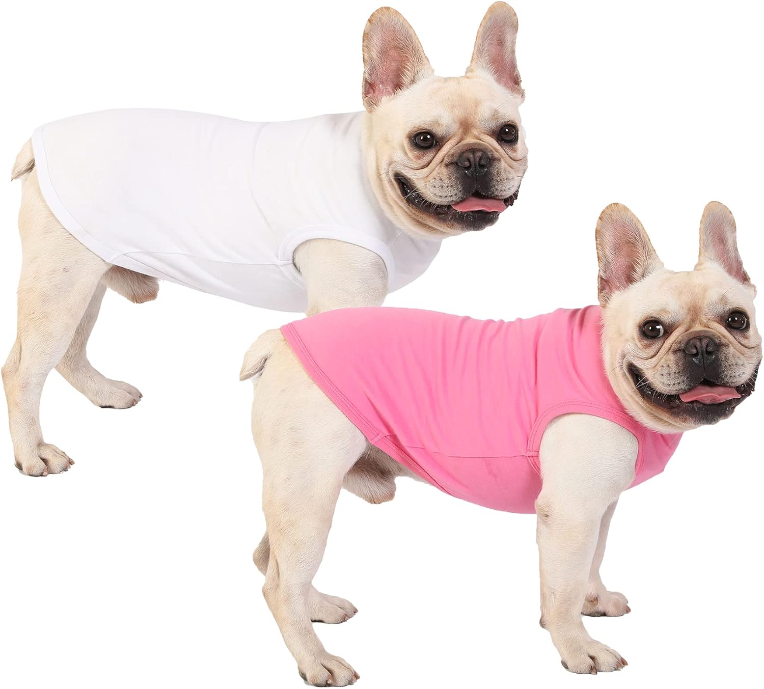 Camisas blancas y rosas para perros, camiseta de algodón suave en blanco para perros y niñas, ropa grande lisa, XXXL rosa y blanco