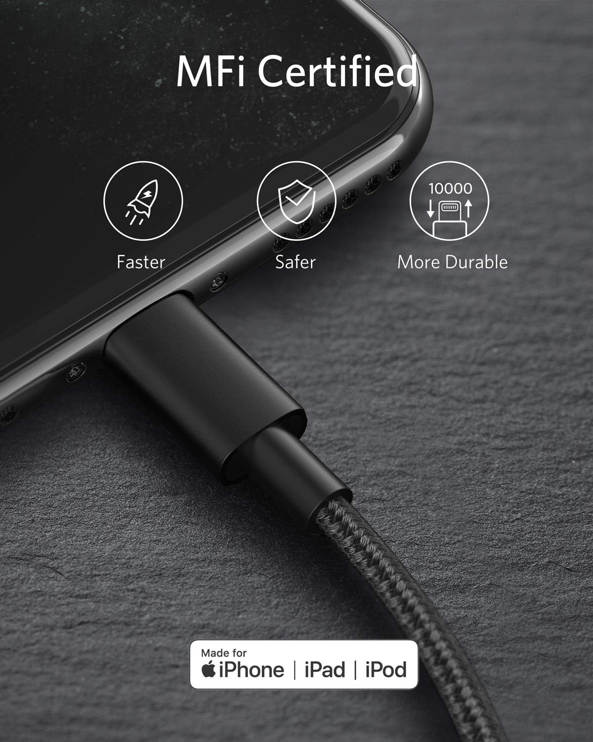 Anker – Cable de carga de nailon USB-C a Lightning