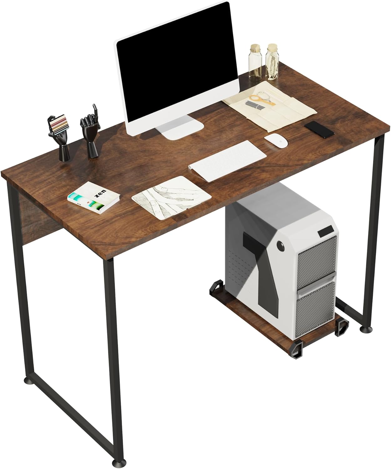 Escritorio de computadora de 47 pulgadas, escritorio pequeño para oficina en casa, escritorio de estilo moderno y simple, escritorio de estudio para