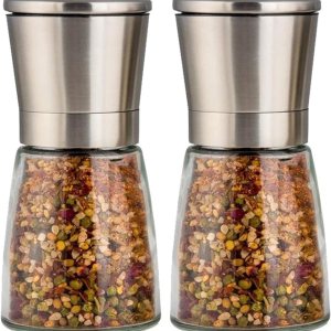 Molinillo de pimienta, molinillo de sal, 2 piezas, juego premium de molinillos de sal y pimienta manuales con cerámica ajustable, molinillo de sal y Molinillo de pimienta, molinillo de sal, 2 piezas, juego premium de molinillos de sal y pimienta manuales con cerámica ajustable, molinillo de sal y