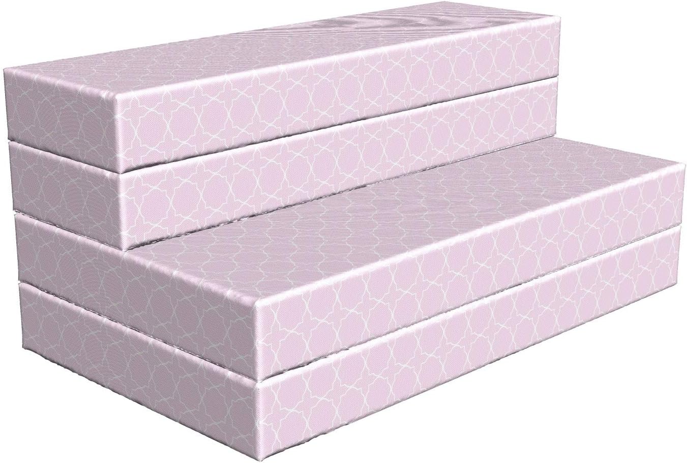 Ambesonne Colchón plegable Eastern, diseño oriental de línea fina, 78.7 x 47.2 pulgadas, rosa y blanco