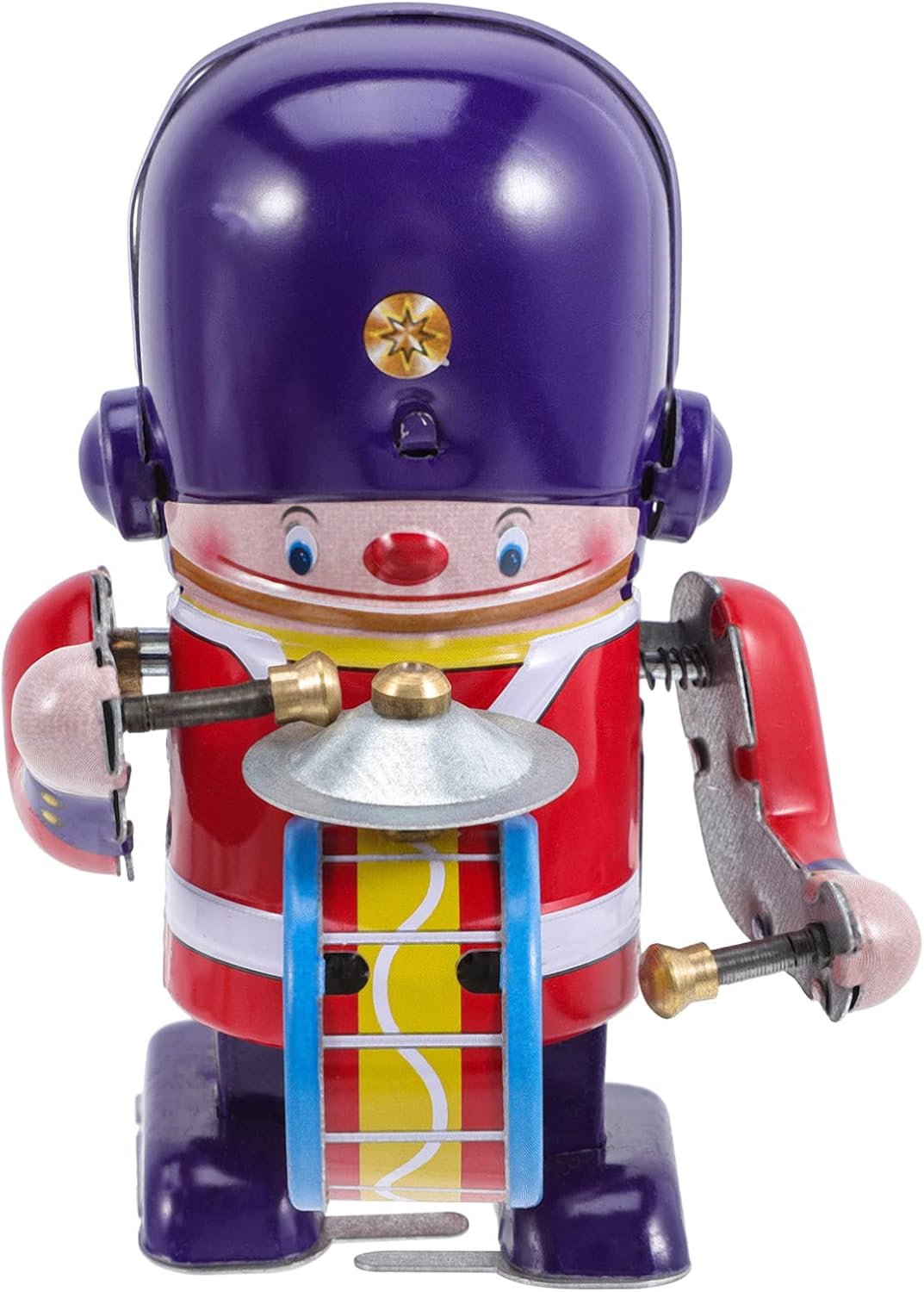 ABOOFAN Juguete de cuerda de hojalata de juguete mecánico que camina baterista soldado retro Pascua Vintage Wind- up juguete para niños, novedad de