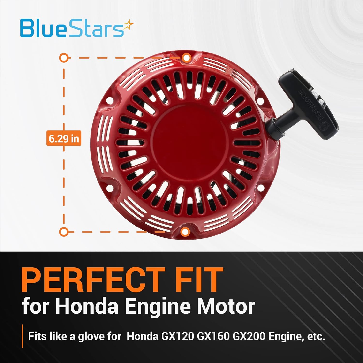 BlueStars Arrancador de retroceso GX160 con cuerda de tracción – para Honda GX120 GX160 GX200 Arrancador de tracción (patas de varilla de acero)