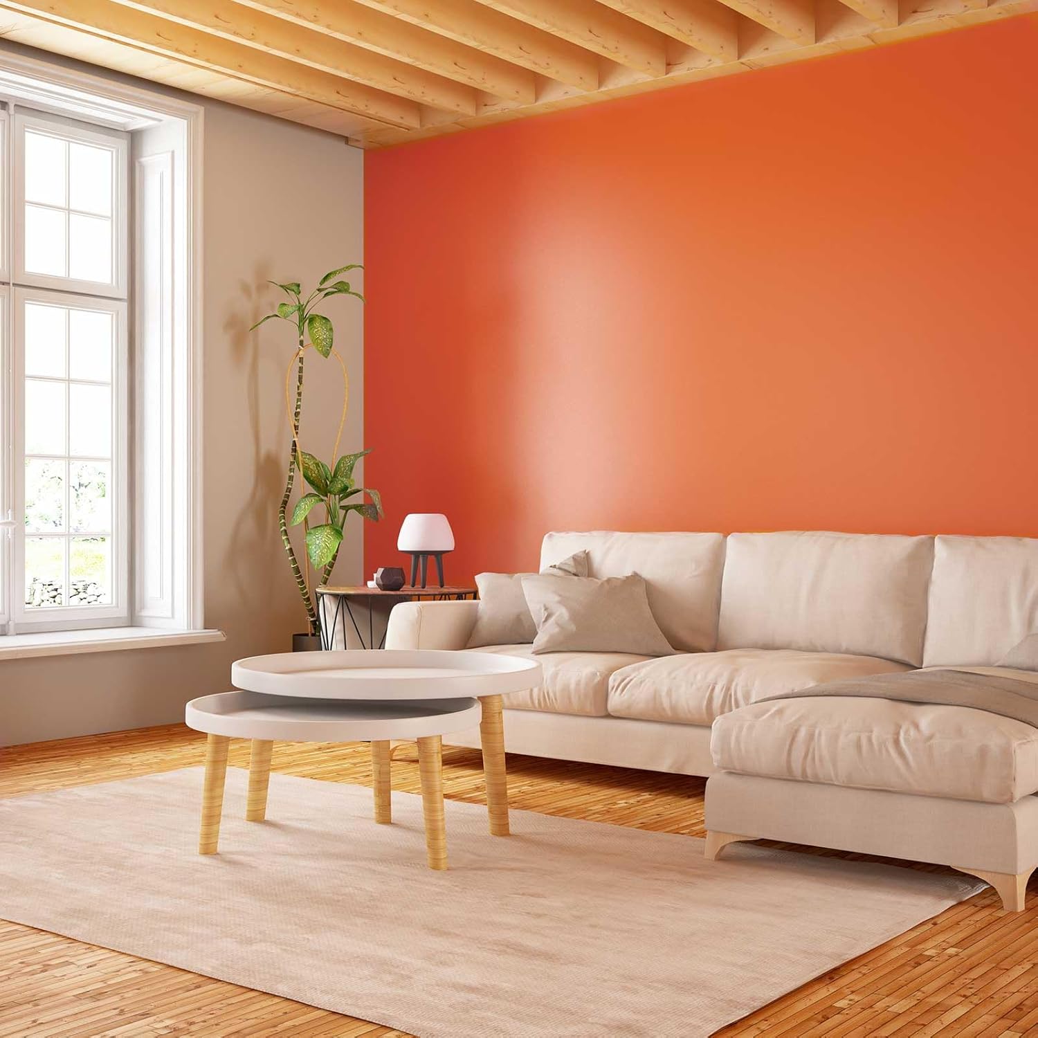 Papel tapiz naranja para despegar y pegar, 15.7 x 748 pulgadas, papel tapiz apto para inquilinos, papel de pared extraíble de PVC de vinilo,