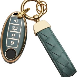 Bqepe Funda de llavero para llave de Nissan para Altima Maxima Rogue Armada Pathfinder Smart Key Shell Case (azul, 4 botones) Bqepe Funda de llavero para llave de Nissan para Altima Maxima Rogue Armada Pathfinder Smart Key Shell Case (azul, 4 botones)