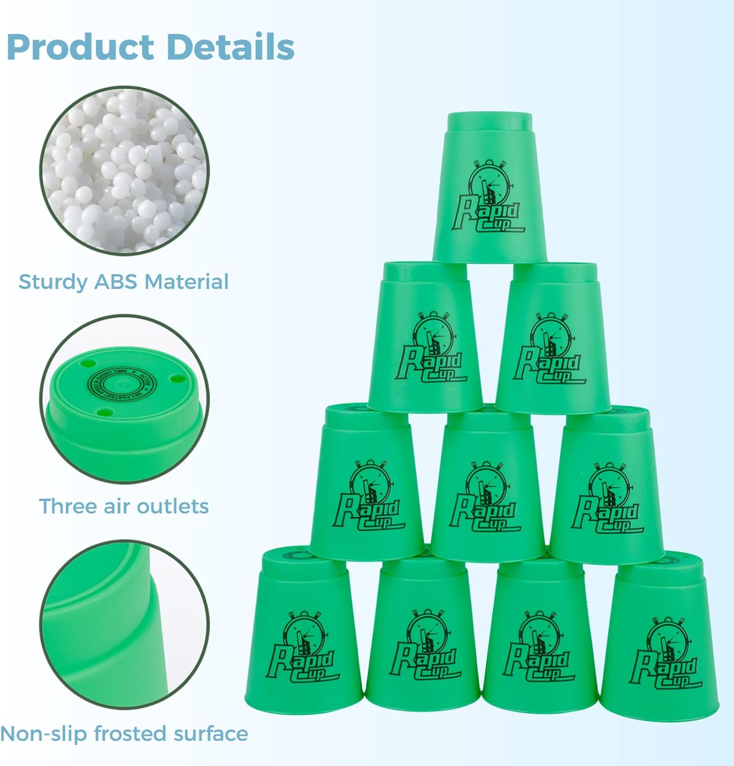 48 vasos deportivos apilables, juego divertido de ritmo rápido para competición de desafíos, juego de entrenamiento de velocidad, regalo de fiesta