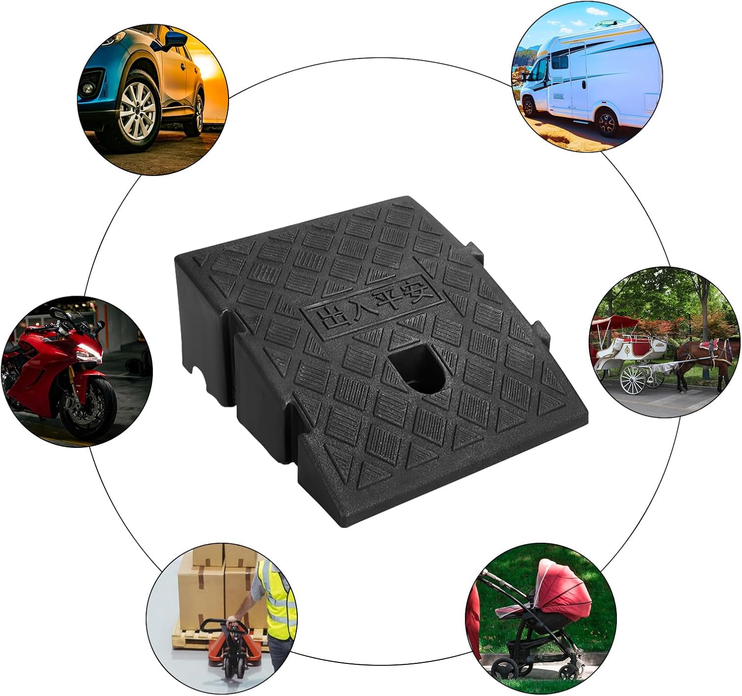 CertBuy Paquete de 2 rampas de plástico de 10 pulgadas, rampa pequeña para bordillo de entrada, para carga, muelle, garaje, acera, camión, scooter,