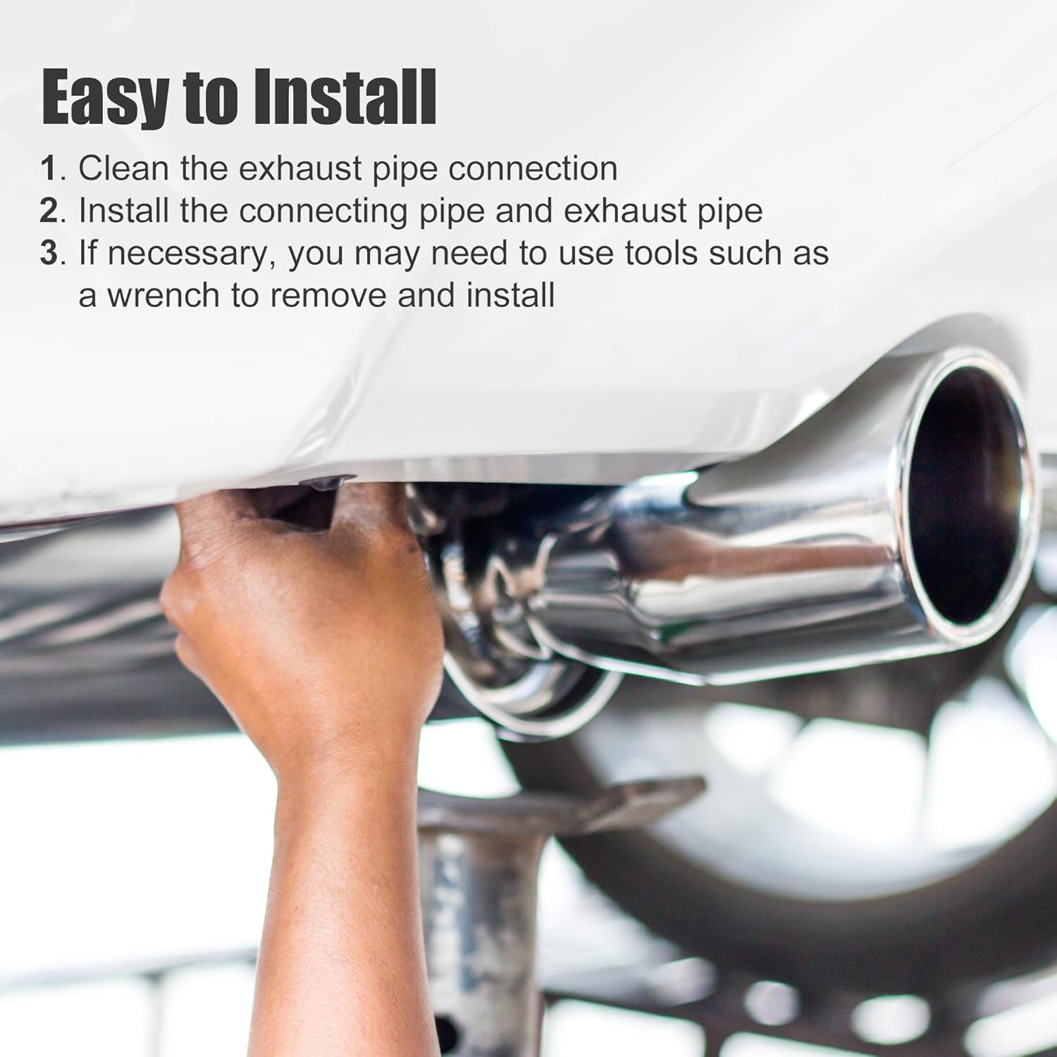 X AUTOHAUX 4 piezas OD 3 pulgadas 45 grados SS304 tubo de acero inoxidable curva tubo de escape codo tubo para coche sistema de escape modificado 3