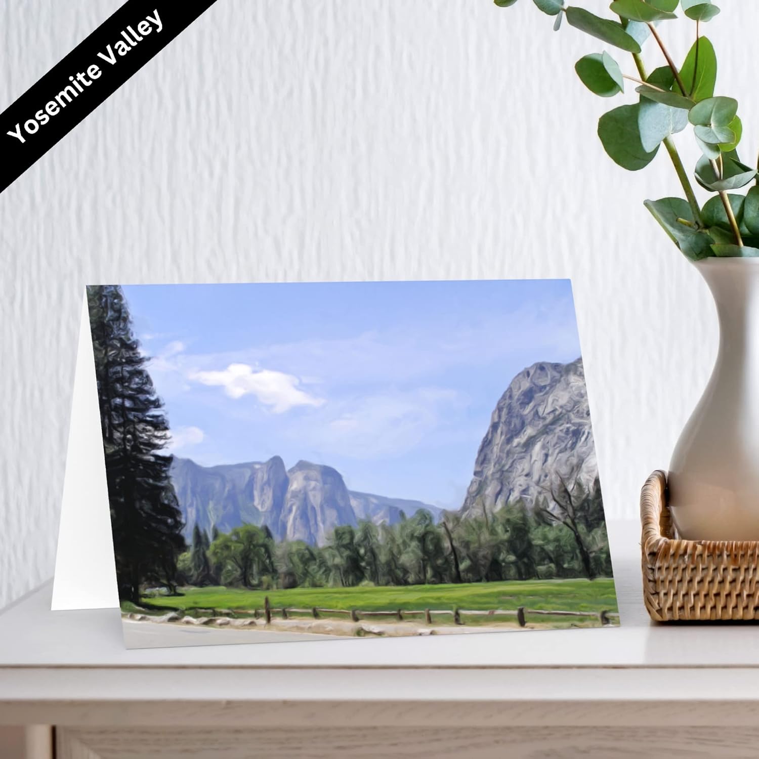 5 x 7 Nature Greeting Card, Blank Inside, with Envelope and Artists Statement, Title Yosemite Valley