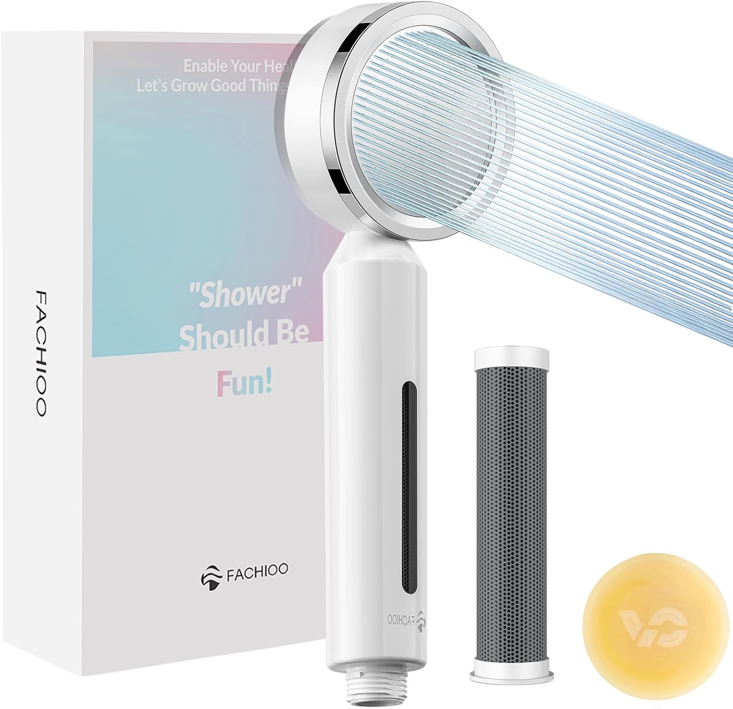 Cabezal de ducha de mano con filtro de cuatro etapaselemento de filtro VC de limón, cabezal de ducha de alta presión, cabezal de ducha con filtro de