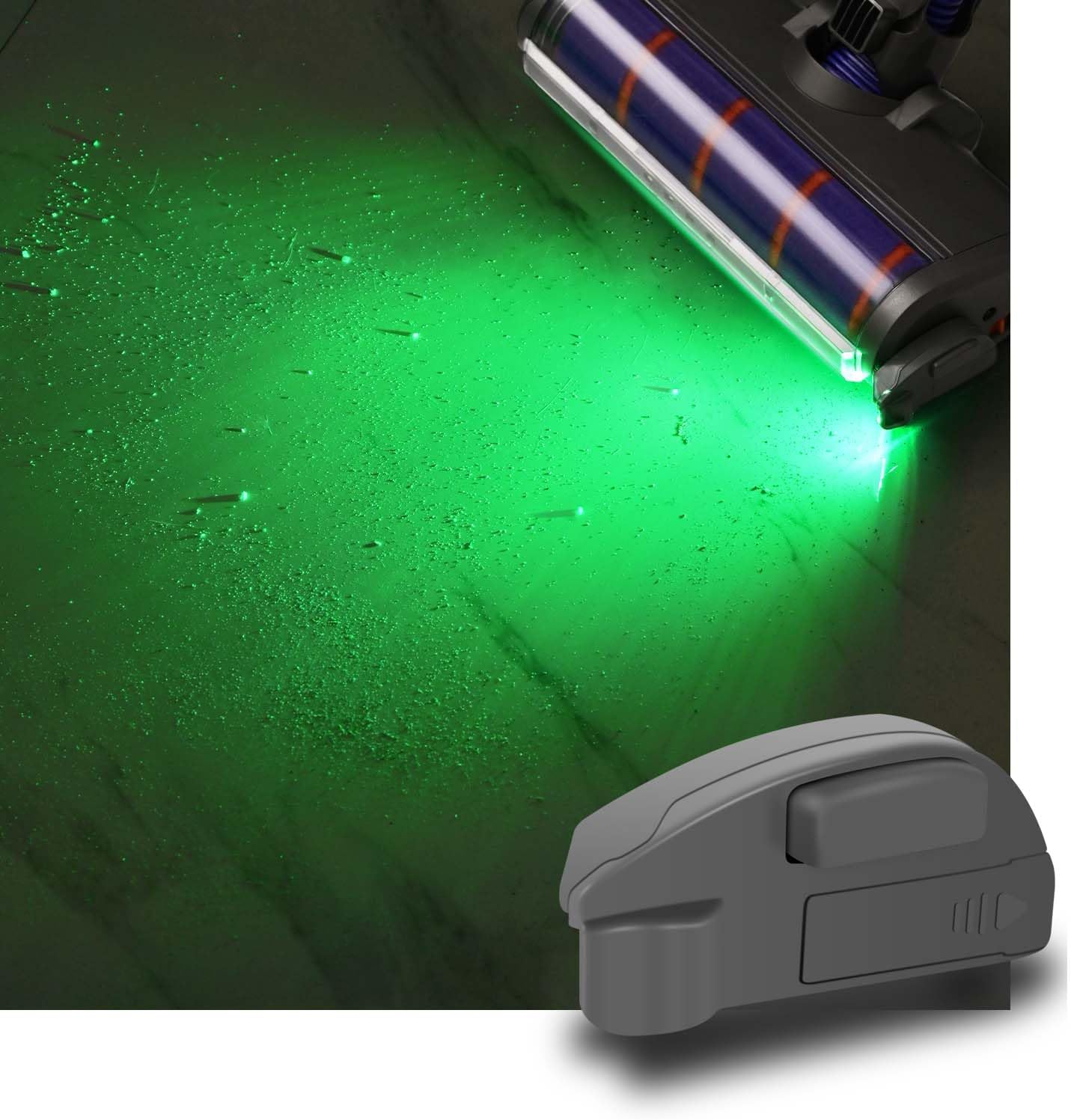 Lámpara LED con pantalla de polvo para aspiradora, revela polvo microscópico e ilumina pelo invisible de mascotas, piel de gato, perro, accesorios