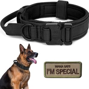 Collar táctico para perro con asa, collar militar para perro, collar de entrenamiento ajustable, collar de nailon suave y hebilla de metal Collar táctico para perro con asa, collar militar para perro, collar de entrenamiento ajustable, collar de nailon suave y hebilla de metal