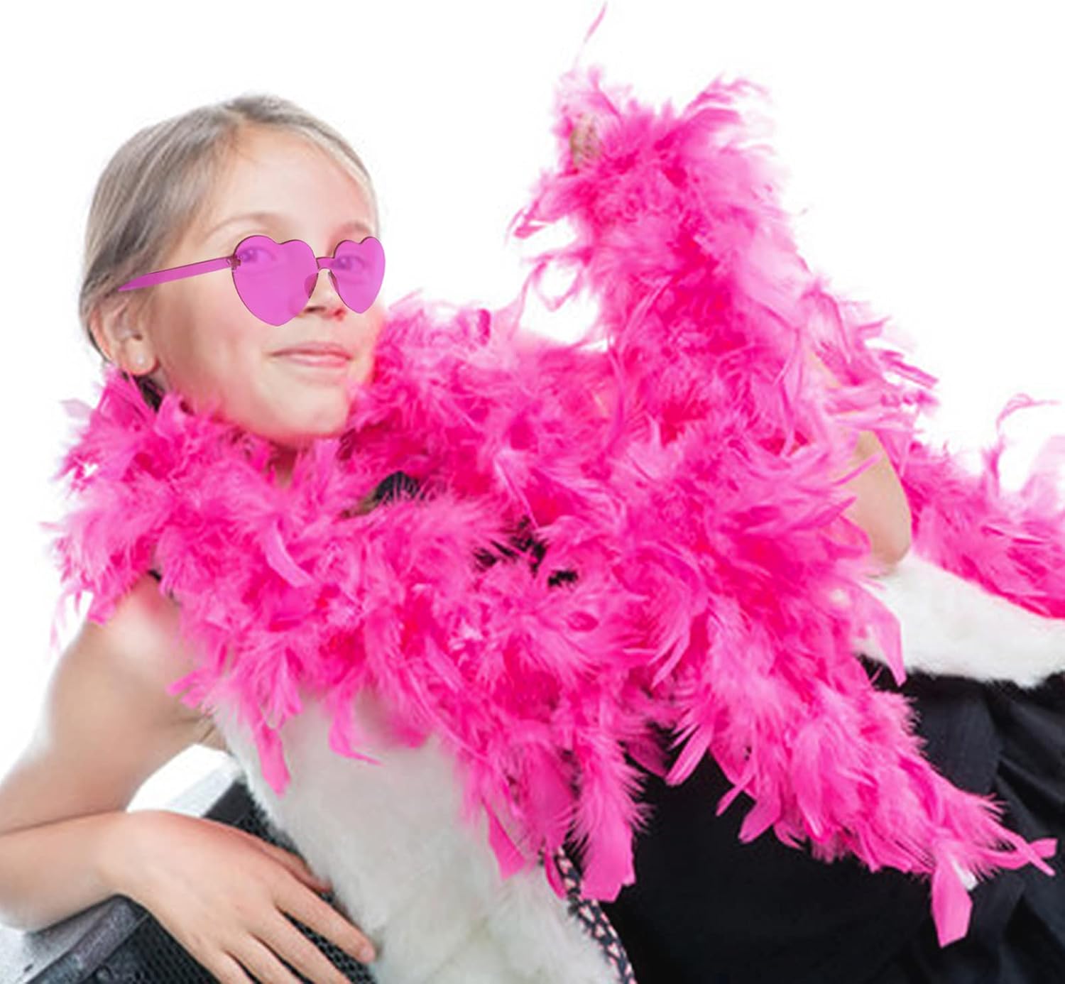 HaiMay Boa de plumas de pavo de 4.4 yardas 40G para manualidades, accesorios de ropa, vestido de boda latino, decoración de disfraces de fiesta en