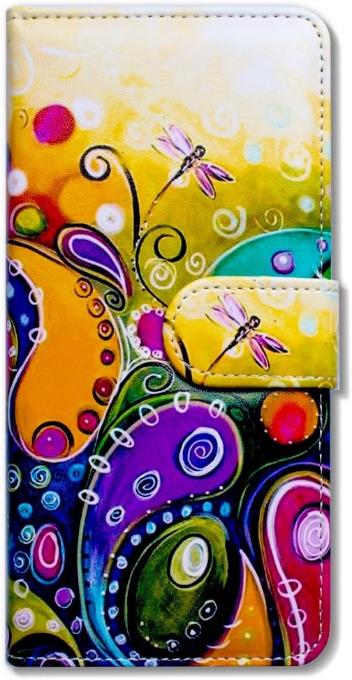 Funda para Moto G Power 5G, diseño de libélula colorida funda de piel con tapa para teléfono con ranura para tarjetas, soporte para Motorola Moto G
