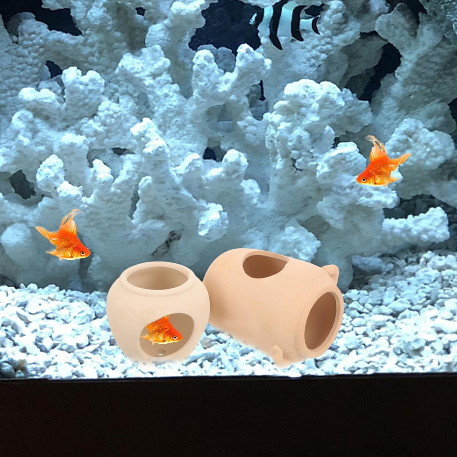 Ipetboom Decoración de acuario cueva de peces refugio adornos bajo el agua escondite lugar cueva de peces acuario cueva de camarones cuevas para