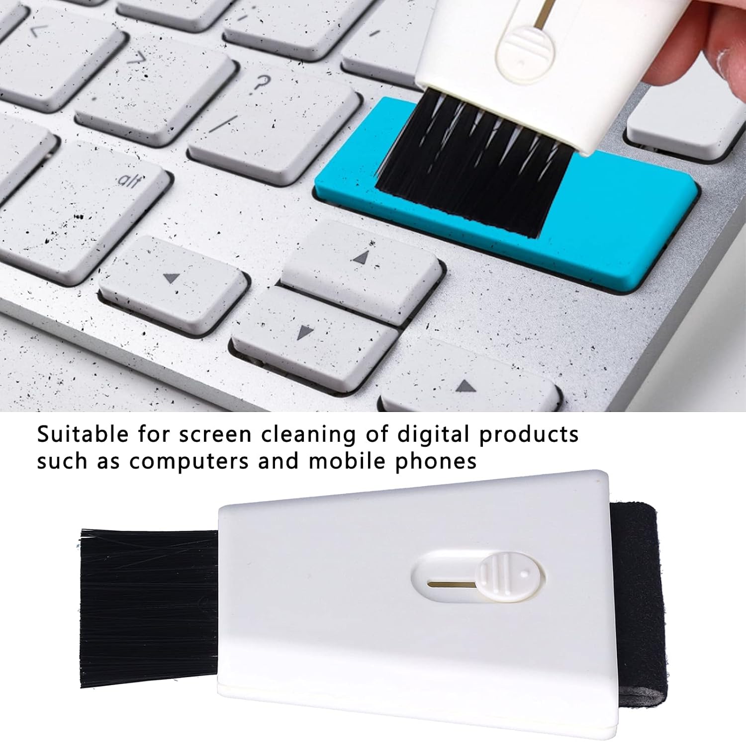 5 Pcs Computer Keyboard Cleaner Brush, Digital Product Screen Soft Crevice ABS Double Head Design Laptops Mobile Electronic Kit Monitor Cell Phone