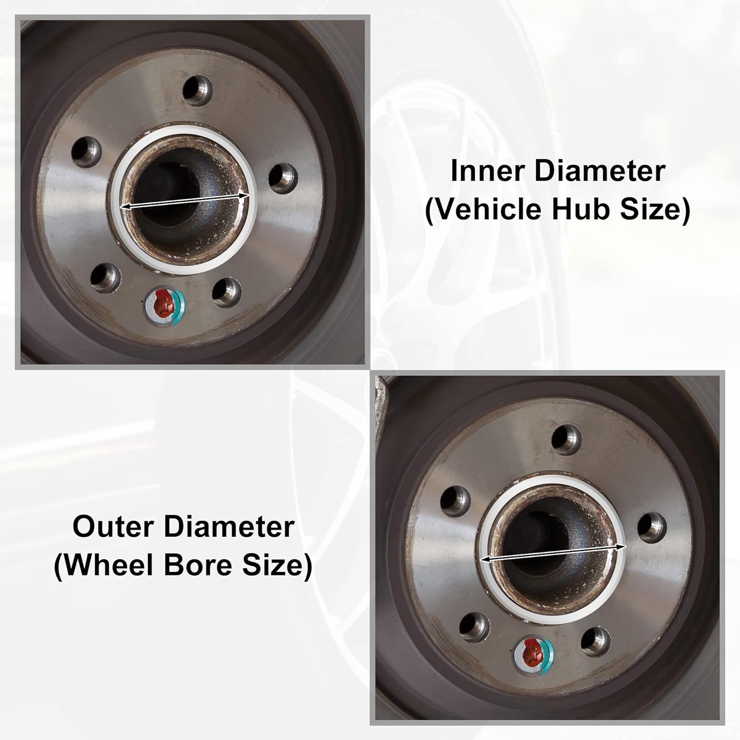 X AUTOHAUX 4pcs 72,6 a 2.760 in aleación de aluminio coche Hub Centric anillos rueda agujero espaciador