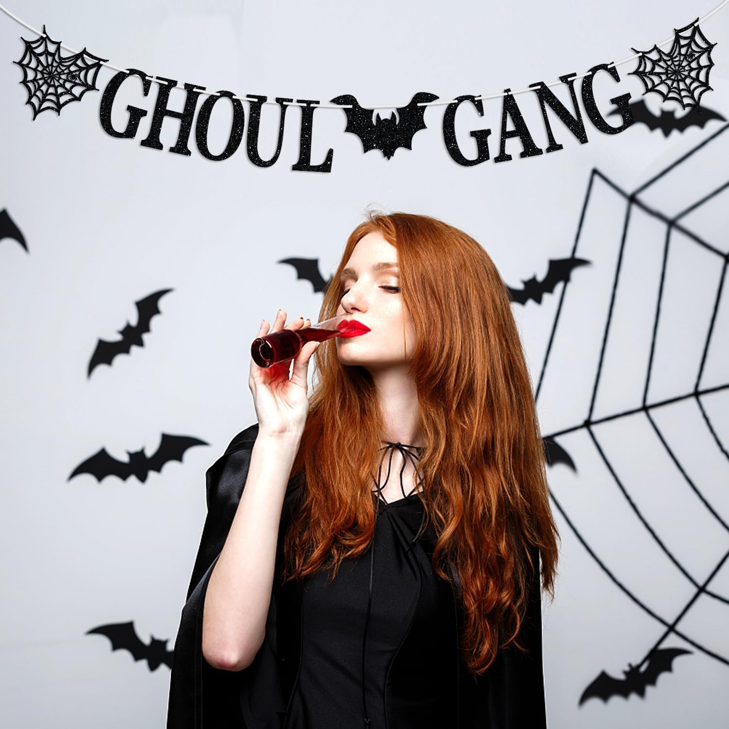Cartel de Ghoul Gang, accesorios para fotos de fiesta de noche de Halloween, temática de fantasmas de terror, suministros de decoración de fiesta de