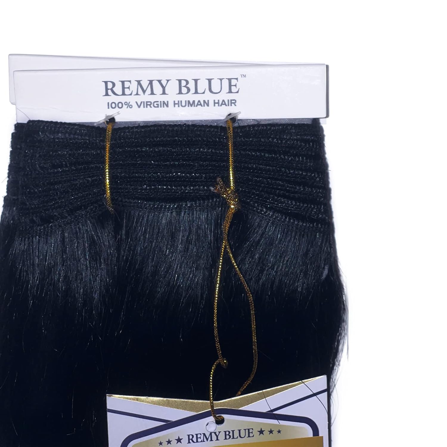 Nuevo Remy Yaky-Remy azul 100% cabello humano virgen tejido – libre de desprendimiento y sin enredos (#1B, paquetes de 16 pulgadas de 3)
