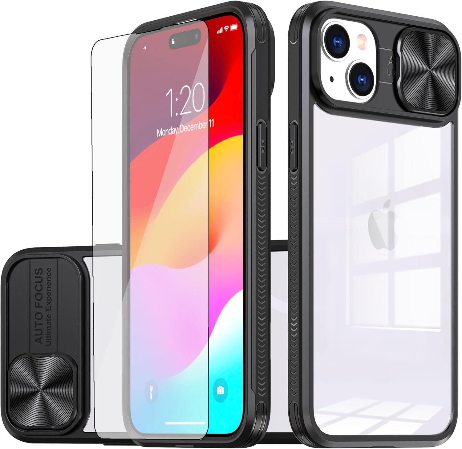 Asuwish Funda de teléfono para iPhone 15 de 6.1 pulgadas con protector de pantalla, cubierta de cámara, protección de cuerpo completo 360, delgada,