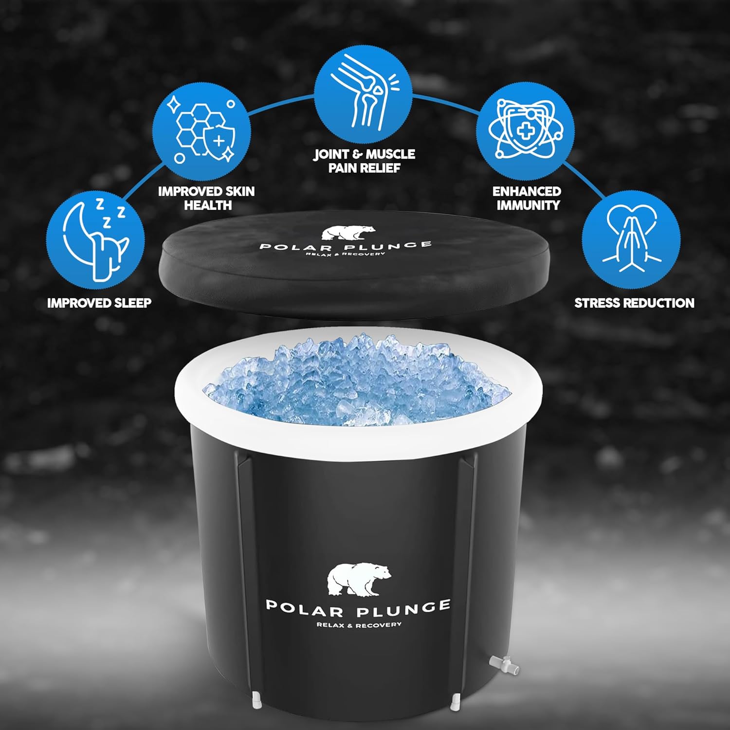 Polar Plunge – Bañera de hielo portátil para atletas, adultos y entusiastas del fitness, recuperación rápida, alivio muscular, barril de hielo