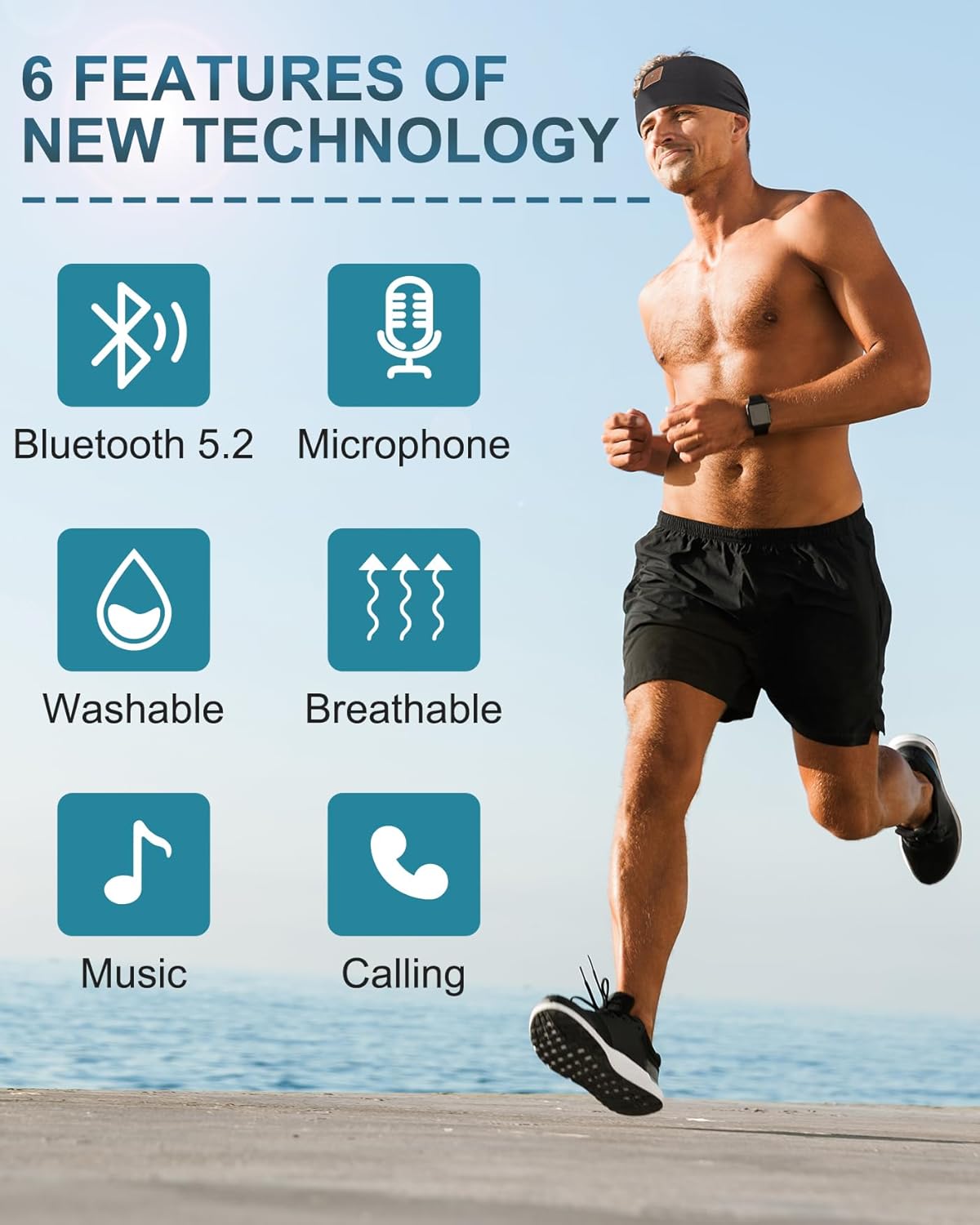 2 auriculares para dormir, auriculares deportivos Bluetooth con altavoces delgados, tapones para los oídos para dormir, entrenar, trotar, yoga,