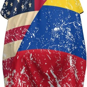 American and Columbia Retro Flag – Capa de peluquería para adultos, delantal de corte profesional para salón de belleza, para hombres y mujeres American and Columbia Retro Flag – Capa de peluquería para adultos, delantal de corte profesional para salón de belleza, para hombres y mujeres