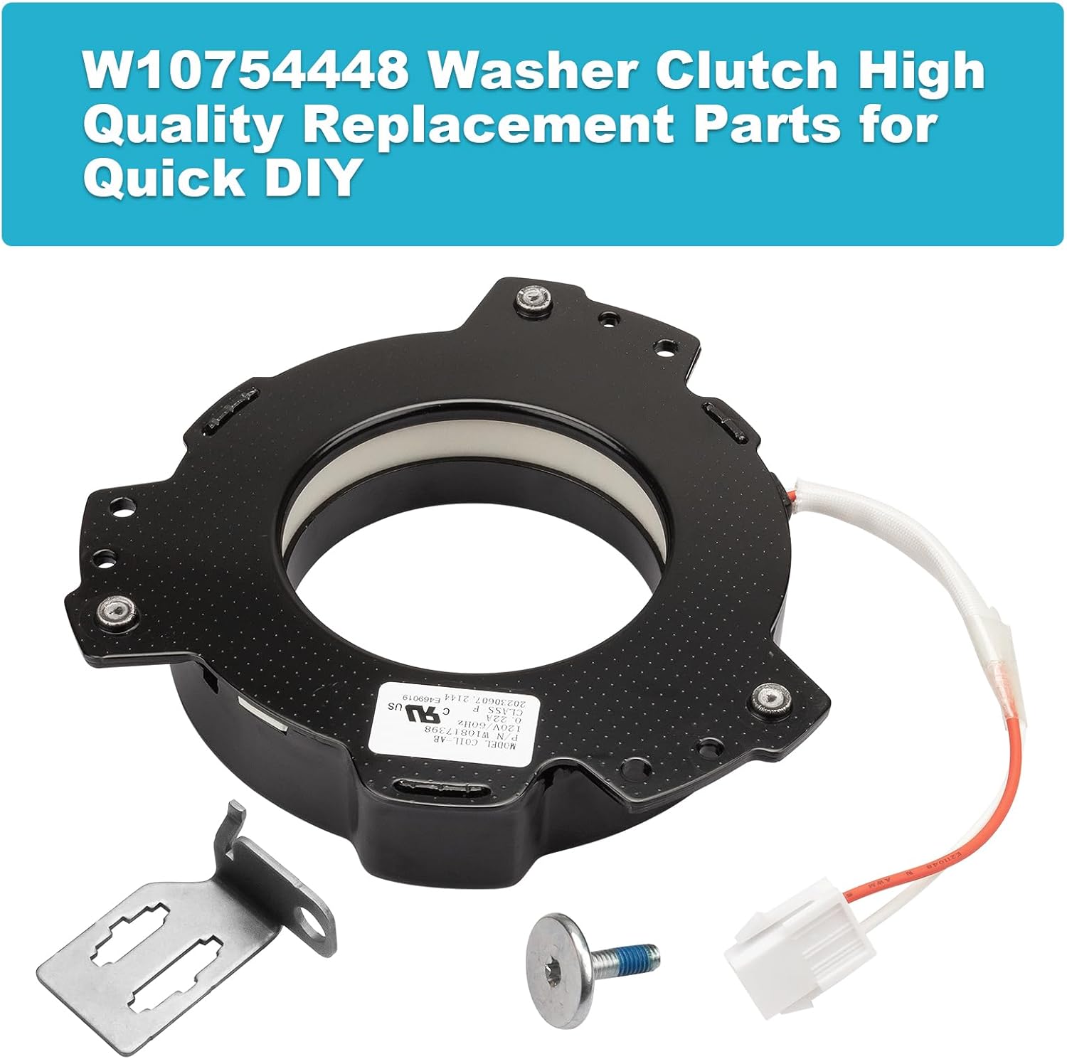 Reemplazo del embrague de arandela W10754448 para Whirlpool AP5956756, 3452770, PS10064562, W10447973, W10817398, W10905022 (negro)