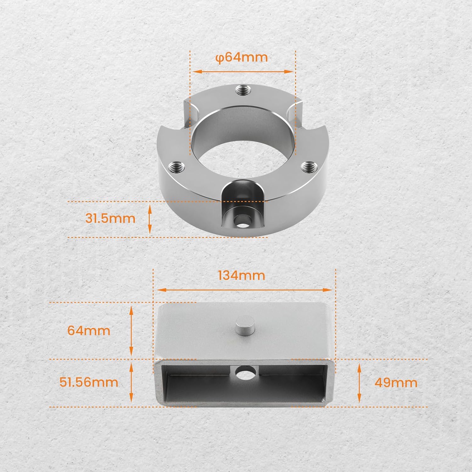 maXpeedingrods Kit de elevación de nivelación trasera delantera de 3 pulgadas y 2 pulgadas para Toyota Tacoma 1995-2004 2WD 4WD, solo 6 lengüetas,