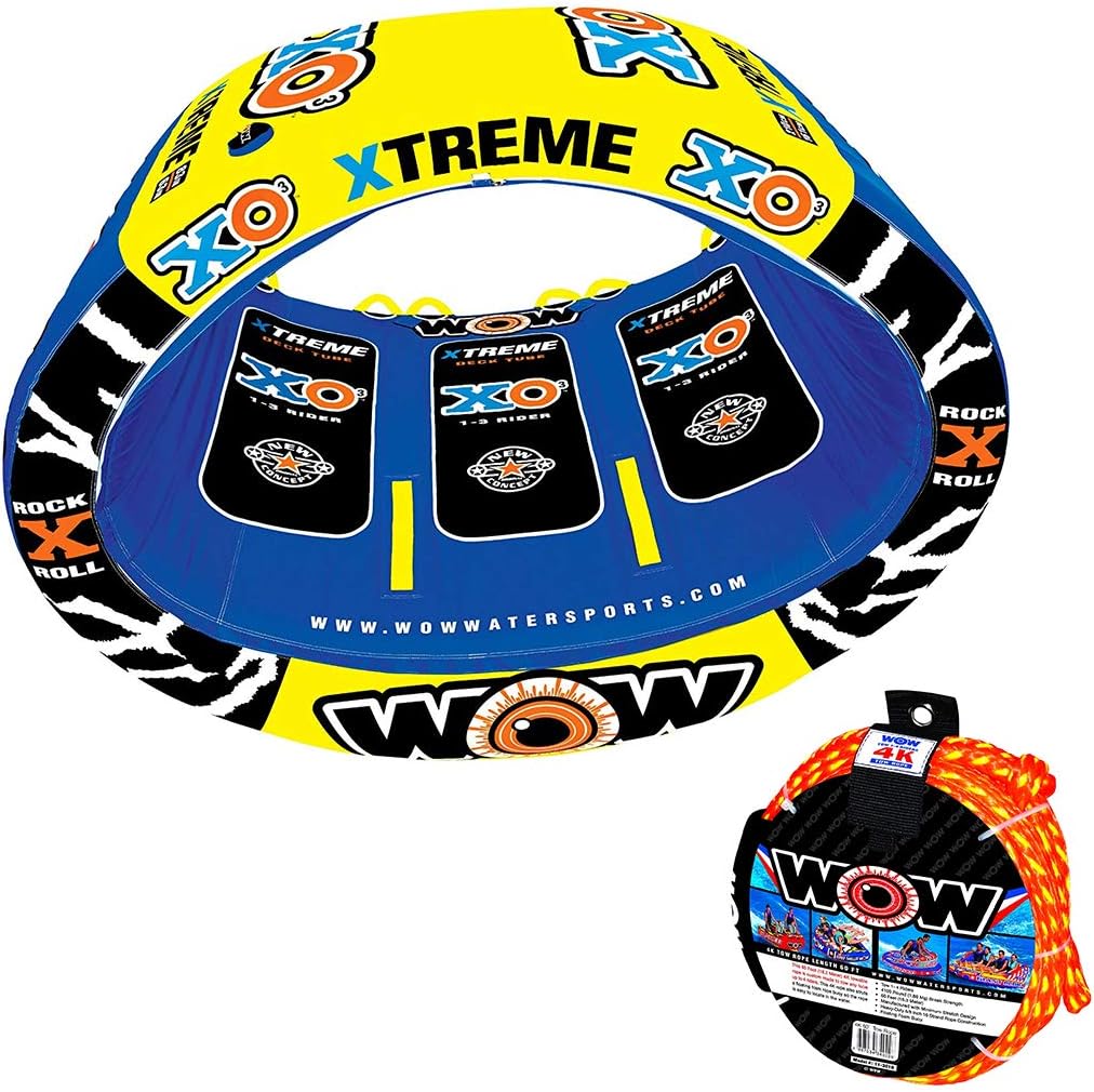 Wow World of Watersports Xtreme – Paquete de cuerda de remolque inflable para 1 a 3 personas
