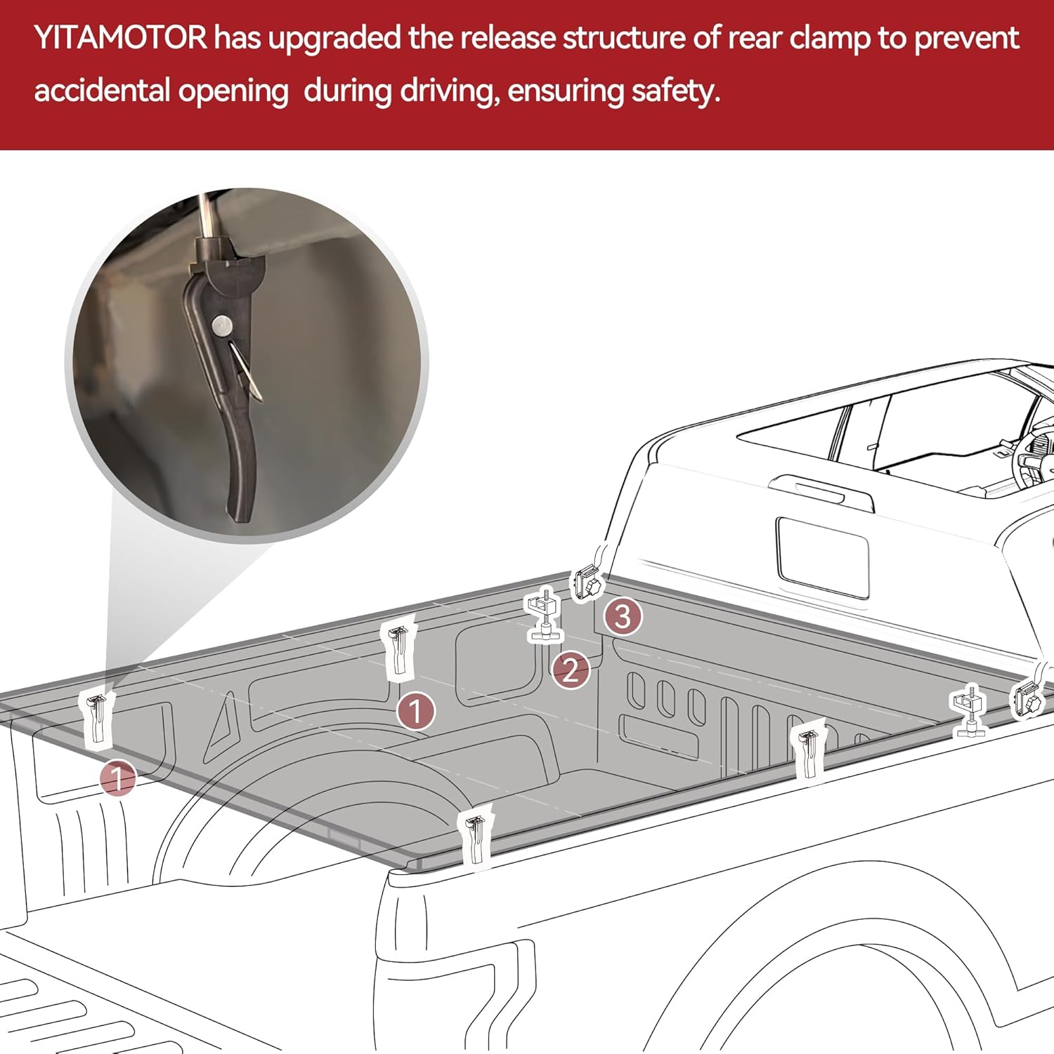 YITAMOTOR Cubierta suave para caja de camioneta plegable cuádruple compatible con Dodge Ram 1500 2009-2023 (solo 19-23), caja Fleetside de 6.4 pies
