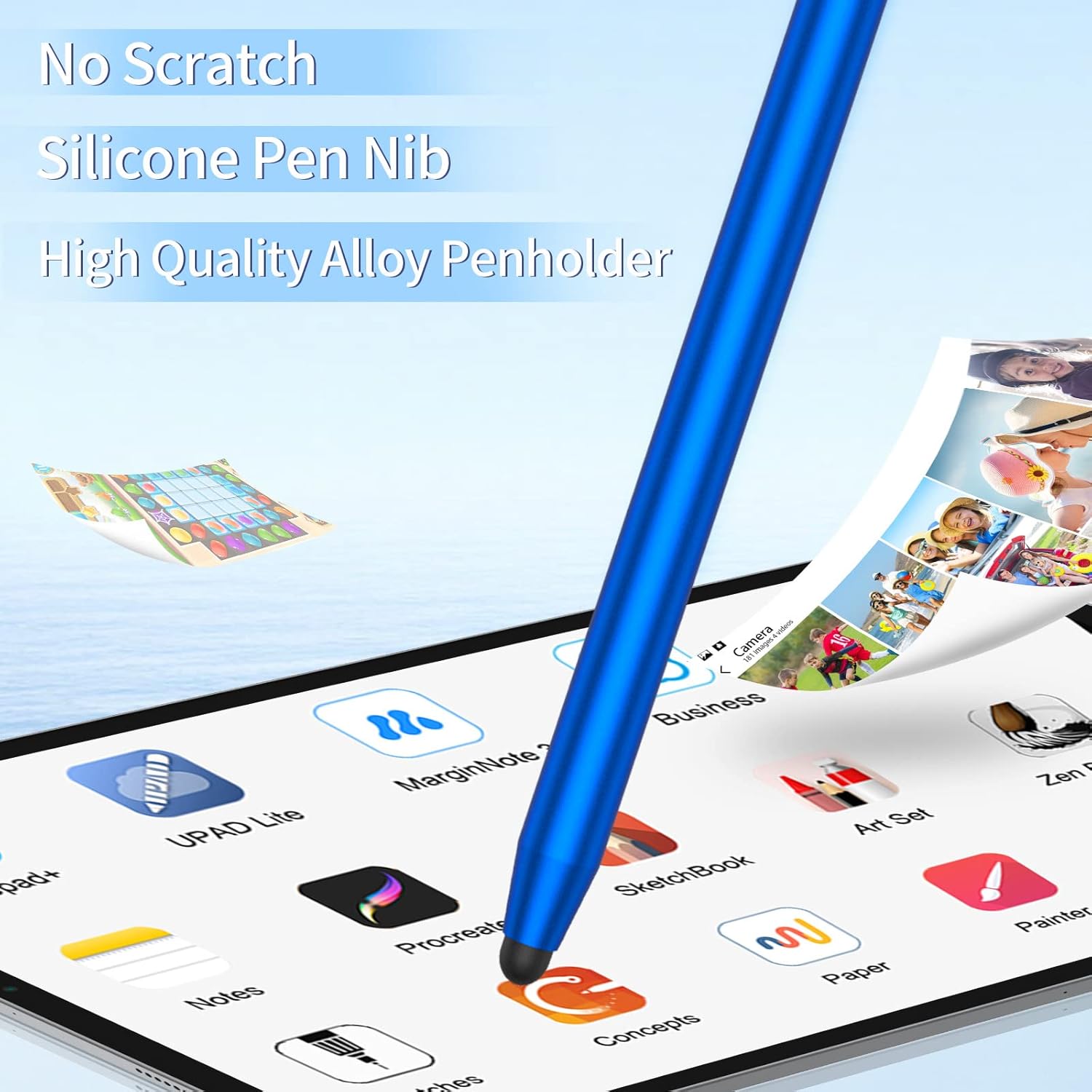 Lápiz capacitivo para pantallas táctiles (5 unidades), lápiz capacitivo para iPadiPhoneSamsung Galaxy  tabletas, todos los dispositivos universales
