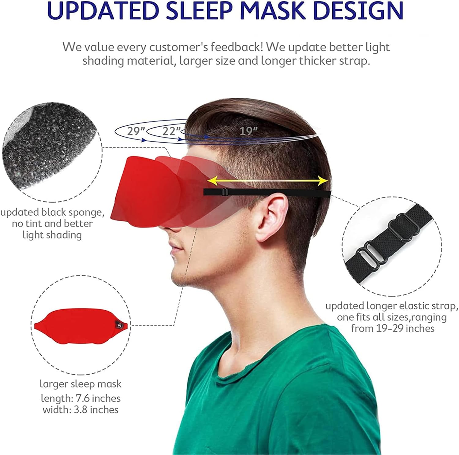 Mavogel Antifaz de algodón para dormir  Máscara de dormir transpirable con bloqueo de luz, suave y cómoda para hombres y mujeres, cubierta de ojos