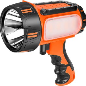 WEILAI Proyector recargable súper brillante de mano, linterna LED recargable de mano, reflector táctico con salida USB, 6 modos de luz, luz de WEILAI Proyector recargable súper brillante de mano, linterna LED recargable de mano, reflector táctico con salida USB, 6 modos de luz, luz de