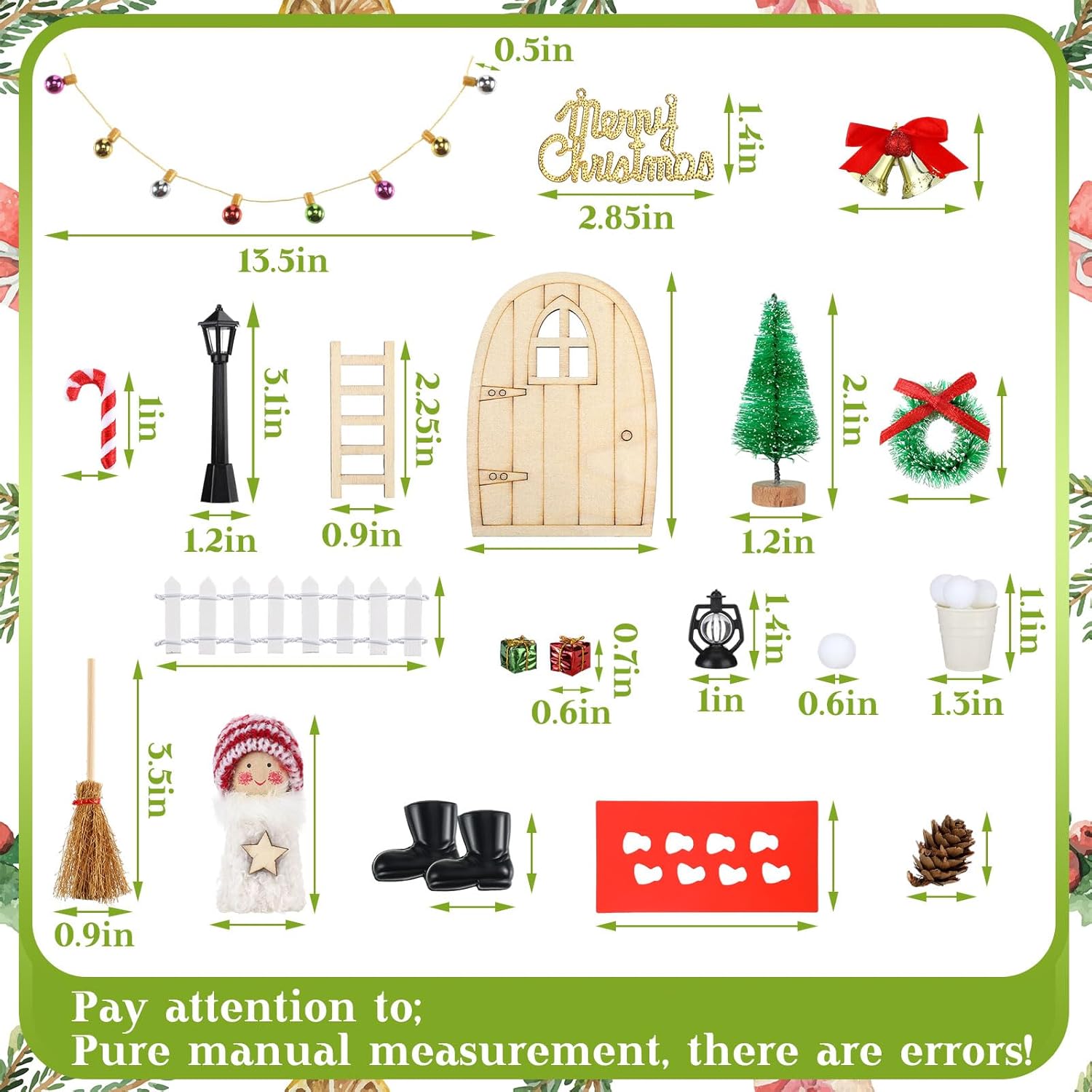 Bencailor Decoración de casa de muñecas de Navidad, accesorios para casa de muñecas en miniatura, modelo de escena pequeña, cajas de regalo de árbol