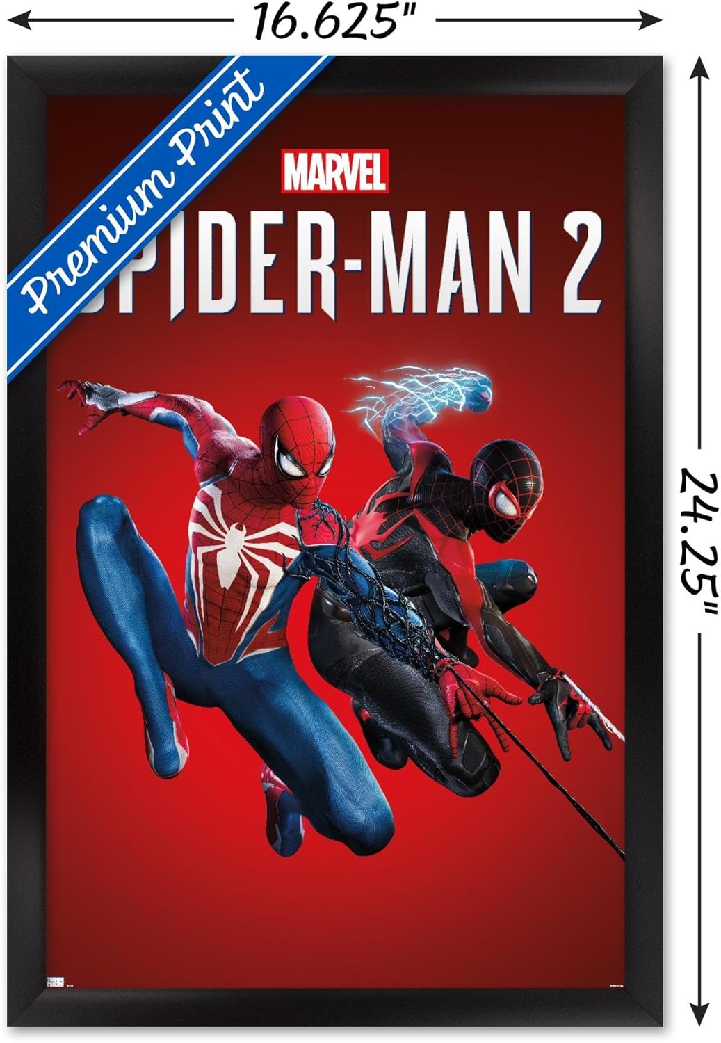 Trends International Marvel’s Spider-Man 2 – Póster de pared de arte clave, 14.72 x 22.37 pulgadas, versión enmarcada en negro